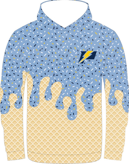 POWER- light blue LS hooded shirt
