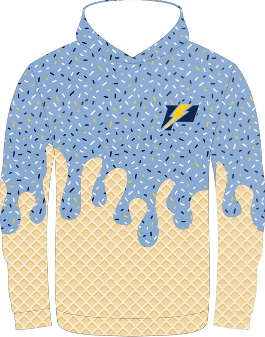 POWER- light blue LS hooded shirt