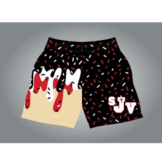 SJV black ice cream drip shorts