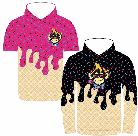 La party animals pink drip SS hooded shirt