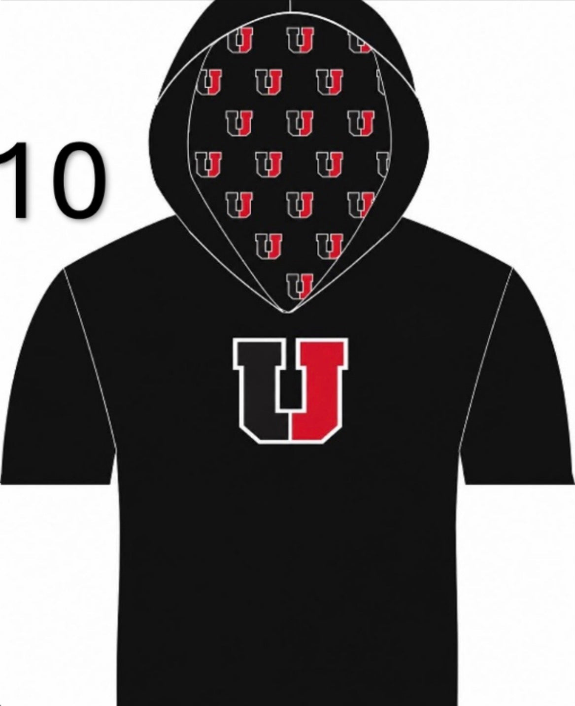 U Logo SS Hooded Shirt - Black