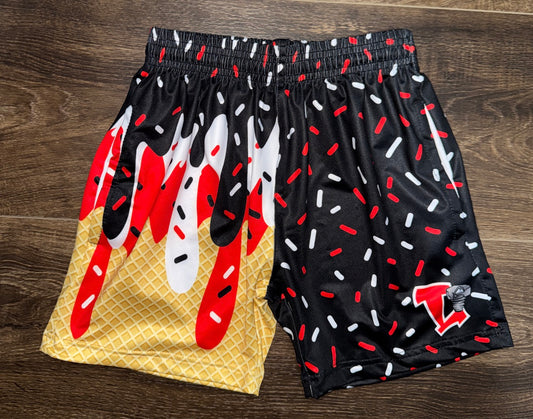Lugnuts black athletic ice cream drip shorts