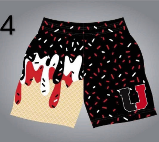 Ice Cream Drip Shorts - Black (U Black/Red)