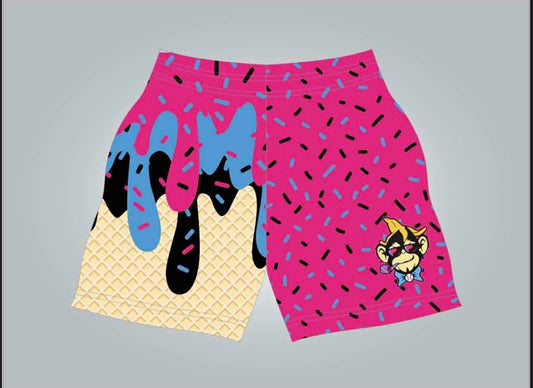 La party animals pink cone drip shorts