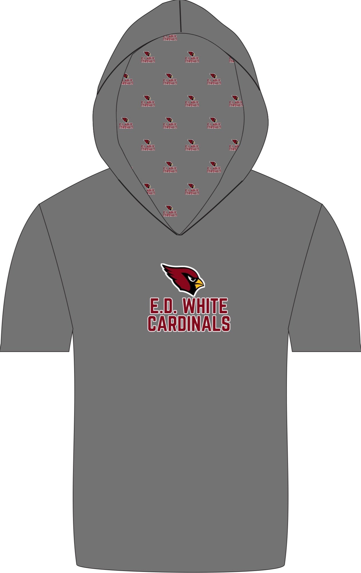 ED White SS hooded athletic shirt