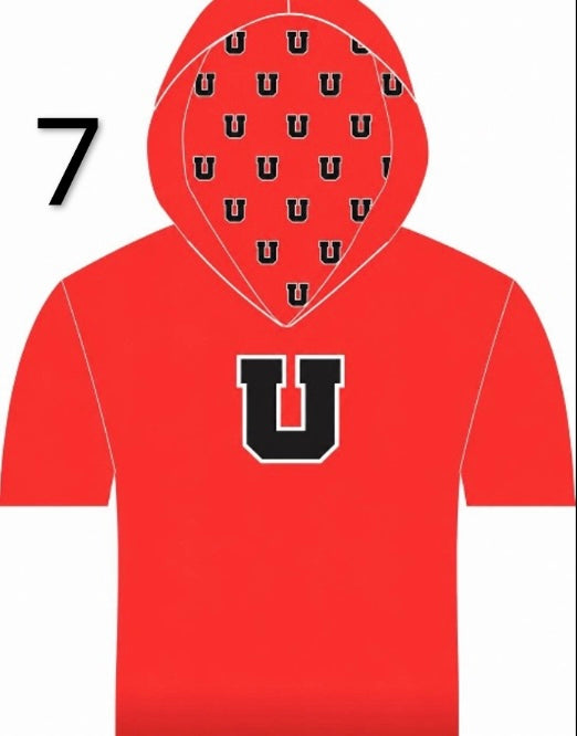 U Logo SS Hooded Shirt - Red
