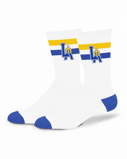 LA Mariners Stripe Socks - White