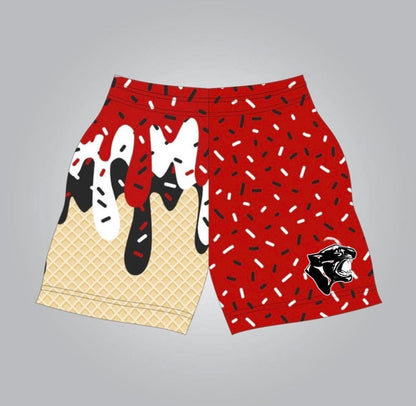 Panthers Ice Cream Drip Shorts - Panther Logo