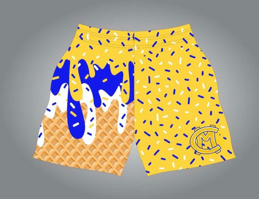 CM yellow with yellow shorts