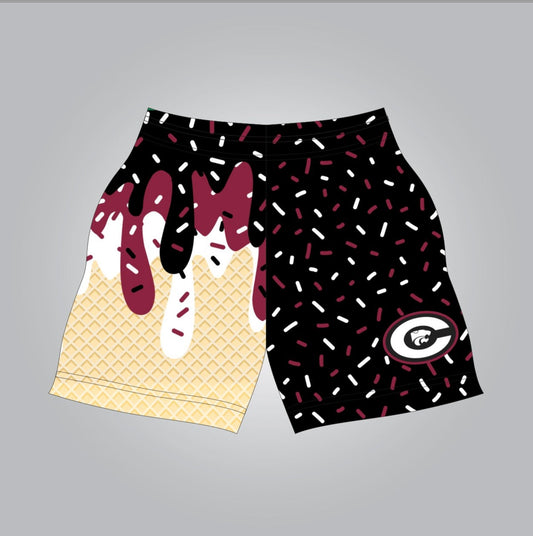 Black central shorts