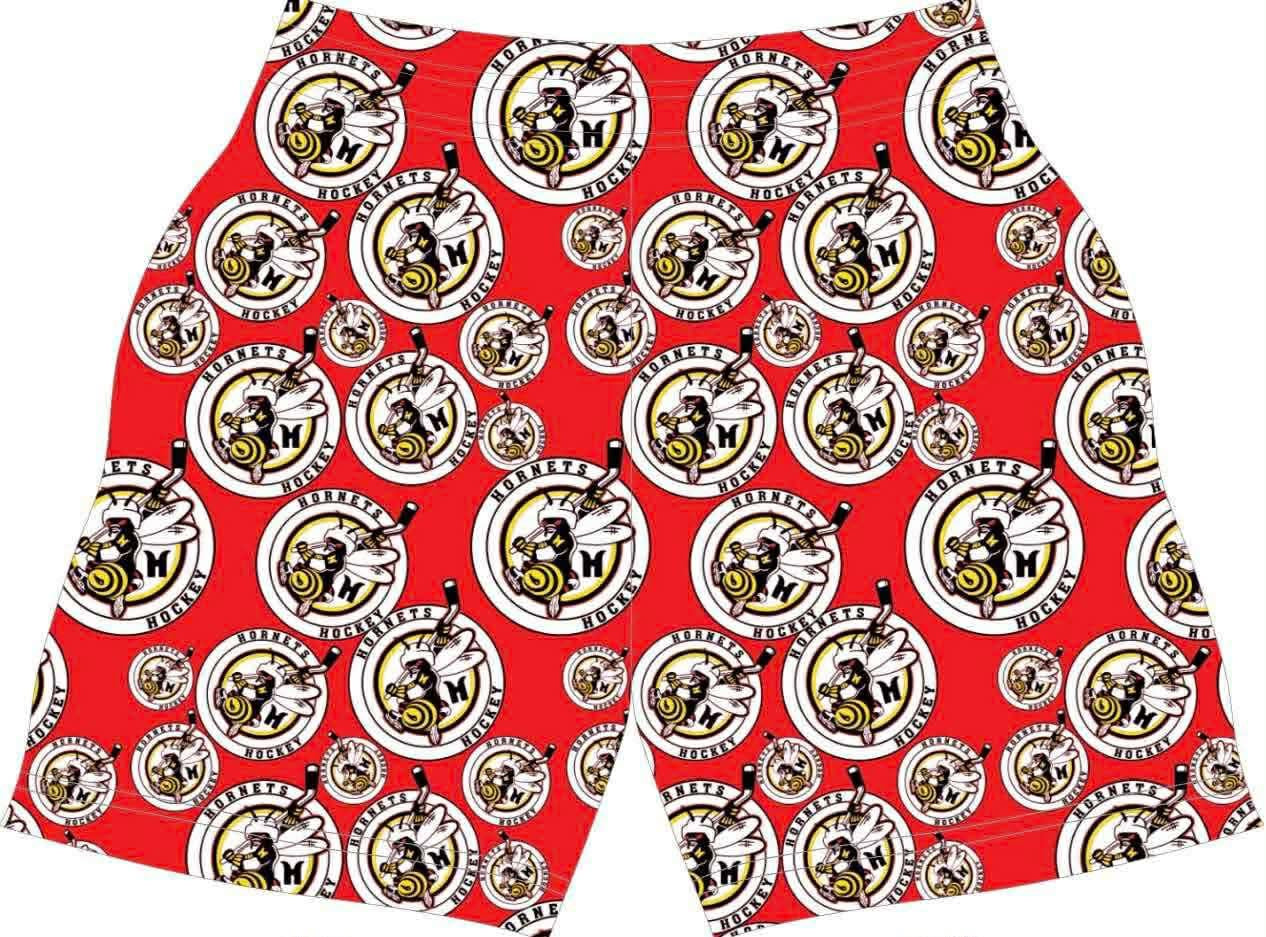 Hornets Hockey logo athletic shorts