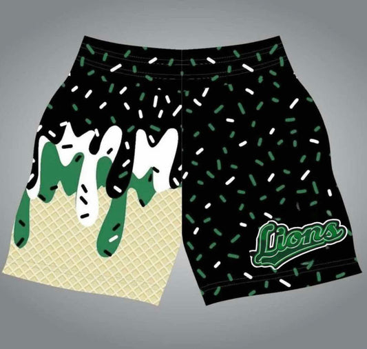 Lions black drip athletic shorts