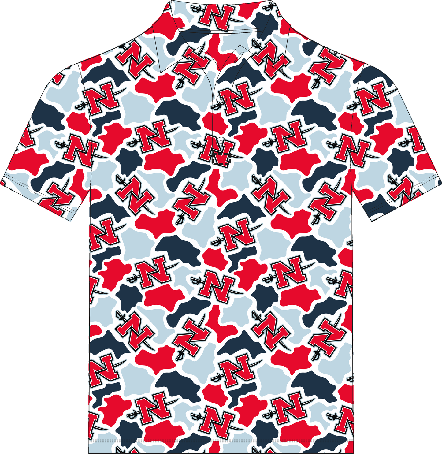 Nicholls Camo Polo mockup