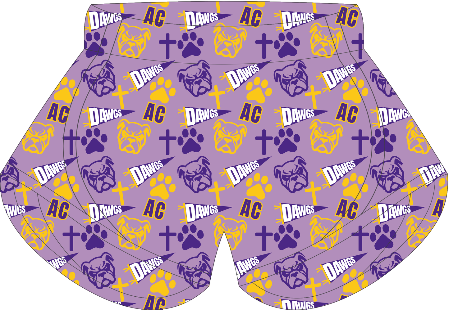 AC Bulldogs Spirit Girls Shorts all-over print