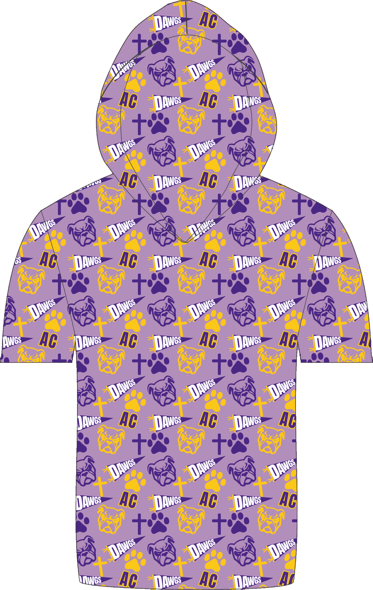 AC Bulldogs Spirit SS Hooded Shirt all-over print