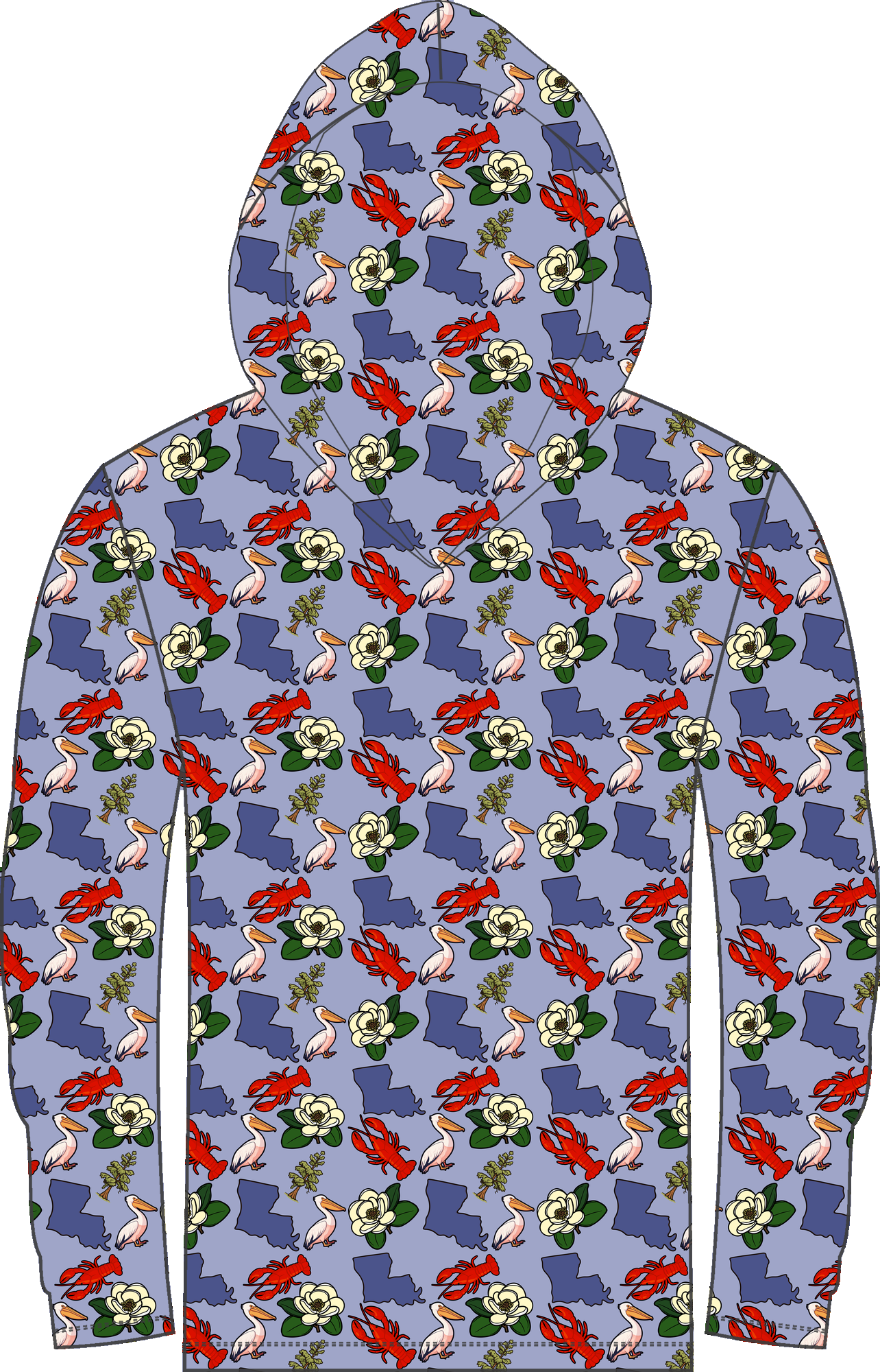 Louisiana Spirit LS Hooded Shirt all-over print