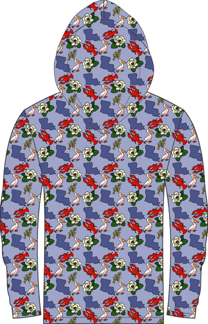 Louisiana Spirit LS Hooded Shirt all-over print