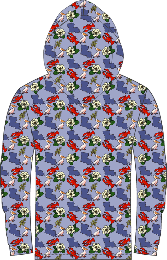Louisiana Spirit LS Hooded Shirt all-over print