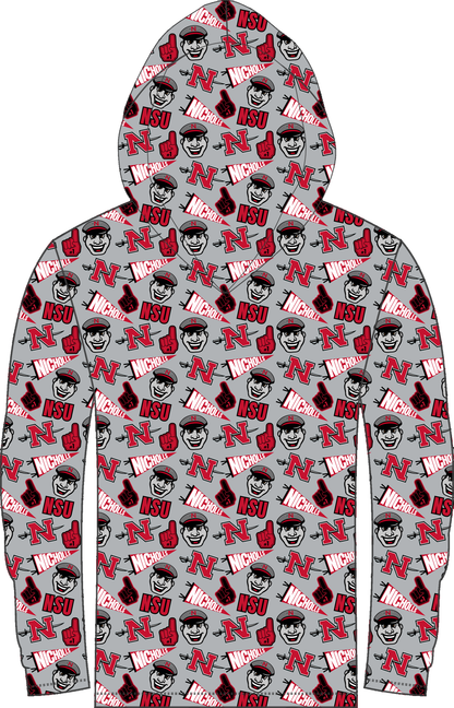 Nicholls Spirit LS Hooded Shirt all-over print