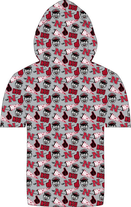 Nicholls Spirit SS Hooded Shirt all-over print