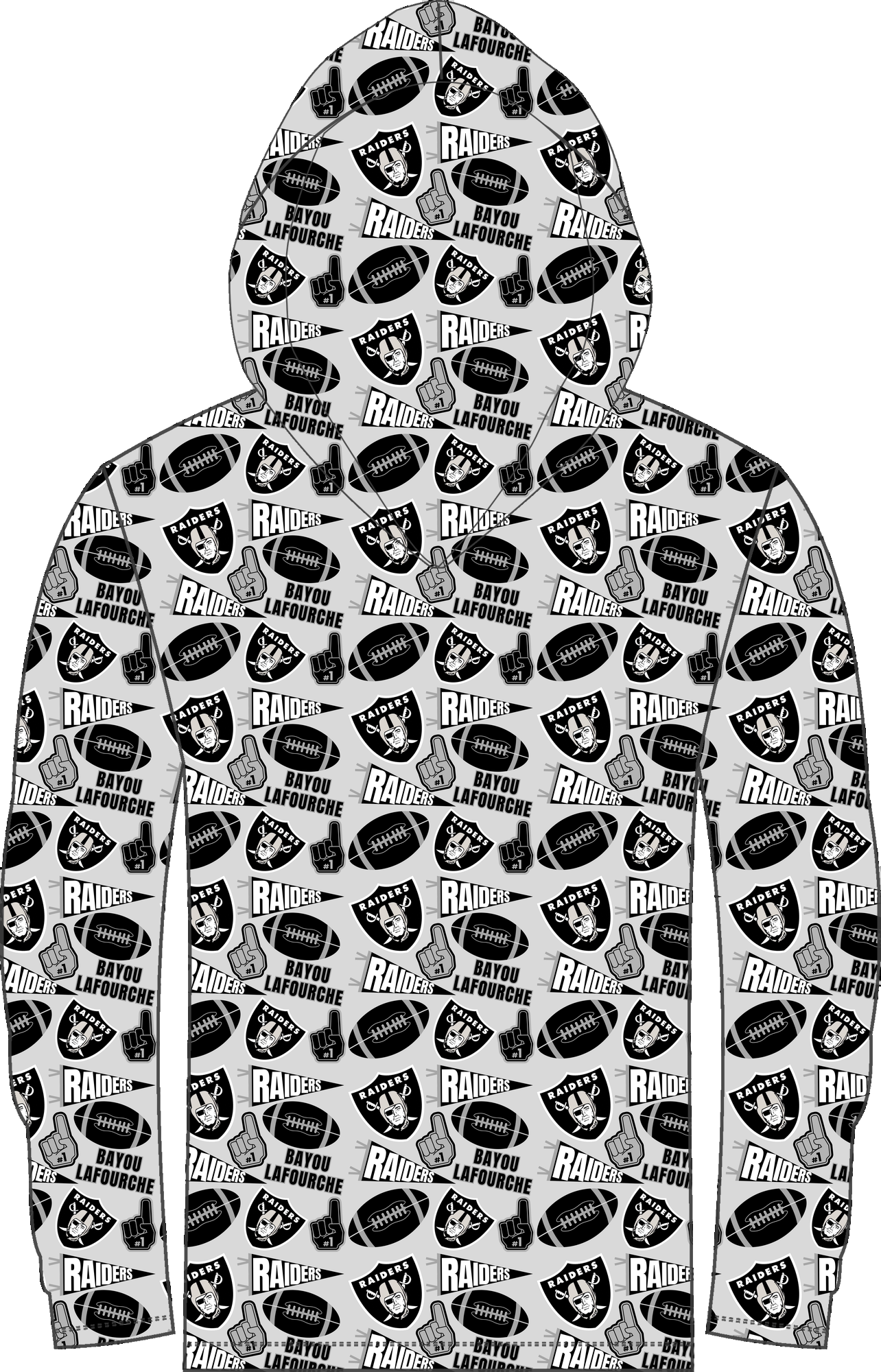 Raiders Spirit LS Hooded Shirt all-over print