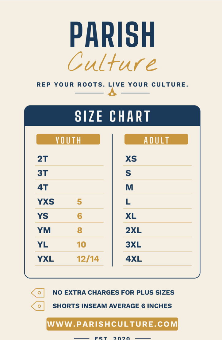 Parish Culture size chart