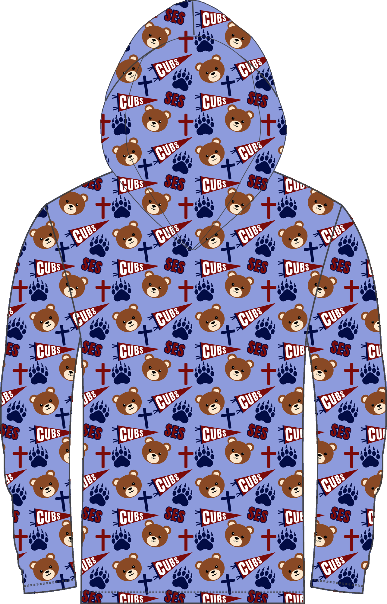 St. Elizabeth Spirit LS Hooded Shirt all-over print